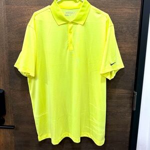 Nike golf tour XL dri fit polo (tennis ball green with thin white lines)